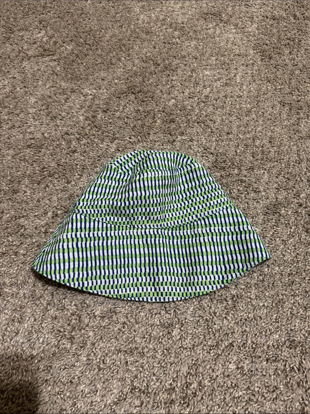 COS Striped Blue and Green Bucket Hat